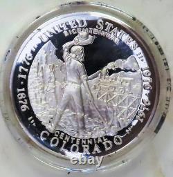 5 Sterling Silver Rounds From 1976 Frankln Mint State Medals Set