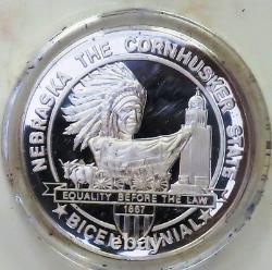 5 Sterling Silver Rounds From 1976 Frankln Mint State Medals Set