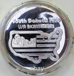 5 Sterling Silver Rounds From 1976 Frankln Mint State Medals Set