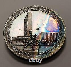 5 oz. 925 Silver 1970 United Nations Franklin Mint Rainbow Toning F4599