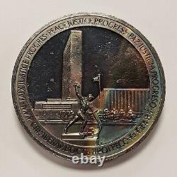 5 oz. 925 Silver 1970 United Nations Franklin Mint Rainbow Toning F4599