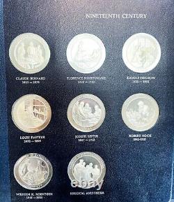 60 Medallic History Of Medicine Sterling Silver Proof Coins Excellent Condition