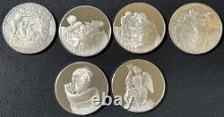 (6). 925 Sterling Silver The Genius of Michelangelo Franklin Mint Art Rounds