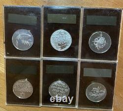 6-Franklin Mint Limited edition Proof Medals Sterling. 925 Silver Qty 6