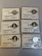 6 Franklin Mint Member Collectors Society Cards, Sterling Silver Coins 1973-1979