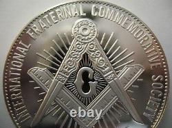 7/8-oz President Franklin D. Roosevelt Freemason Masonic Coin Silver. 925 + Gold