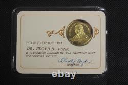 7 Franklin Mint Collectors Society Charter Member Cards Gold Plated. 925 Silver