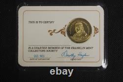 7 Franklin Mint Collectors Society Charter Member Cards Gold Plated. 925 Silver
