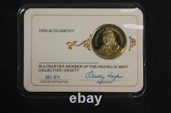 7 Franklin Mint Collectors Society Charter Member Cards Gold Plated. 925 Silver
