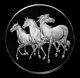 80 Gram Franklin Mint Horses Lane Lunger 925 Sterling Silver Art Bar Round C1917