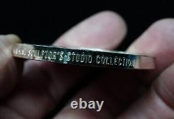 80 gram Franklin Mint HORSES Lane Lunger 925 Sterling Silver art bar round C1917