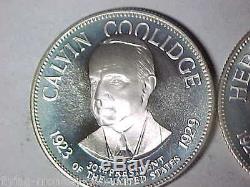 8 Silver 1 oz Rounds Truman Kennedy Nixon Eisenhower Hoover Roosevelt Johnson