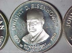 8 Silver 1 oz Rounds Truman Kennedy Nixon Eisenhower Hoover Roosevelt Johnson