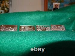 925 Fine Sterling Silver Bars Franklin Mint (4) 100 Greatest Americans