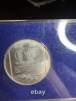925 Silver FM Coin 1969 First Step on the Moon Eyewitness Medal 26.2gr COM135