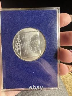 925 Silver FM Coin 1969 First Step on the Moon Eyewitness Medal 26.2gr COM135