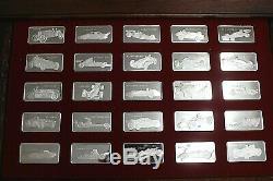925 Silver Franklin Mint 75 Piece Racing Cars Ingot Set withMahogany Collector Box