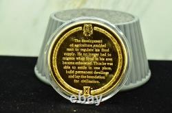 925 Silver Franklin Mint Art Round History Of Mankind Agriculture Improves