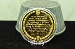 925 Silver Franklin Mint Art Round History Of Mankind Greek Battle Of Marathon
