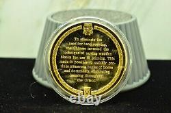 925 Silver Franklin Mint Art Round History Of Mankind Invention Block Printing