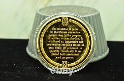 925 Silver Franklin Mint Art Round History Of Mankind Invention Of Paper
