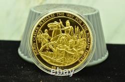 925 Silver Franklin Mint Art Round History Of Mankind Julius Caesar Prepares