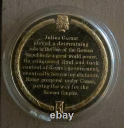 925 Silver Franklin Mint Art Round History Of Mankind Julius Caesar Prepares