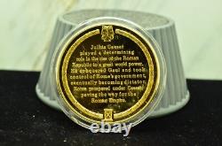 925 Silver Franklin Mint Art Round History Of Mankind Julius Caesar Prepares