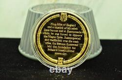 925 Silver Franklin Mint Art Round History Of Mankind Magna Carta Limits Power