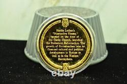 925 Silver Franklin Mint Art Round History Of Mankind Martin Luther Reformation