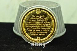 925 Silver Franklin Mint Art Round History Of Mankind Plato And Aristotle
