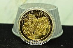 925 Silver Franklin Mint Art Round History Of Mankind Rome Falls To Barbarians