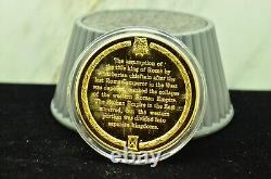 925 Silver Franklin Mint Art Round History Of Mankind Rome Falls To Barbarians
