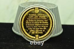 925 Silver Franklin Mint Art Round History Of Mankind Tenets Of Buddhism