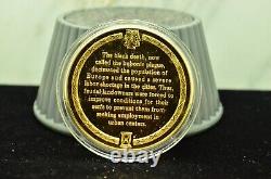 925 Silver Franklin Mint Art Round History Of Mankind The Black Death
