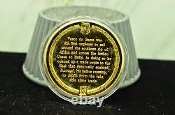 925 Silver Franklin Mint Art Round History Of Mankind Vasco Da Gama Sea Route