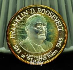 925 Silver Franklin Mint Art Round Presidential Treasury Franklin D Roosevelt 925 Silver Franklin Mint Art Round Presidential Treasury Franklin D Roosevelt