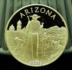 925 Silver Franklin Mint Art Round State of Arizona