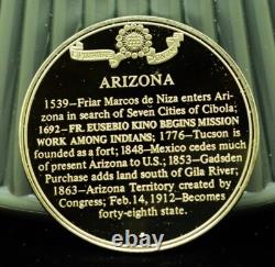 925 Silver Franklin Mint Art Round State of Arizona