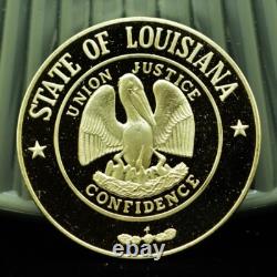 925 Silver Franklin Mint Art Round State of Louisiana