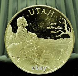 925 Silver Franklin Mint Art Round State of Utah