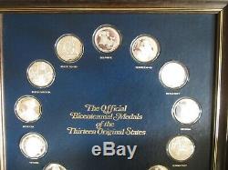 925 Silver Franklin Mint Official Bicentennial Medals Of The 13 Original States