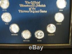 925 Silver Franklin Mint Official Bicentennial Medals Of The 13 Original States