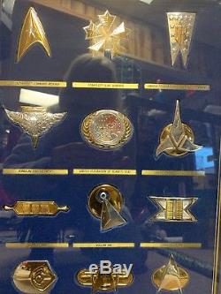 925 Silver Official Star Trek Insignia Badges Set 12 Pieces 1992 Franklin Mint