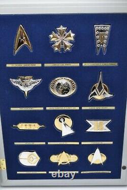 925 Silver Official Star Trek Insignia Badges Set 12 Pieces 1992 Franklin Mint