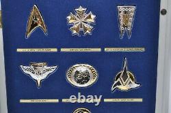 925 Silver Official Star Trek Insignia Badges Set 12 Pieces 1992 Franklin Mint