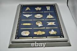 925 Silver Official Star Trek Insignia Badges Set 12 Pieces 1992 Franklin Mint