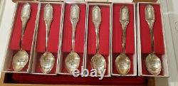 925 Sterling Silver Apostle Spoons Limited Edition Set 13 Spoons Franklin Mint