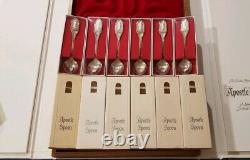 925 Sterling Silver Apostle Spoons Limited Edition Set 13 Spoons Franklin Mint