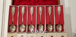 925 Sterling Silver Apostle Spoons Limited Edition Set 13 Spoons Franklin Mint